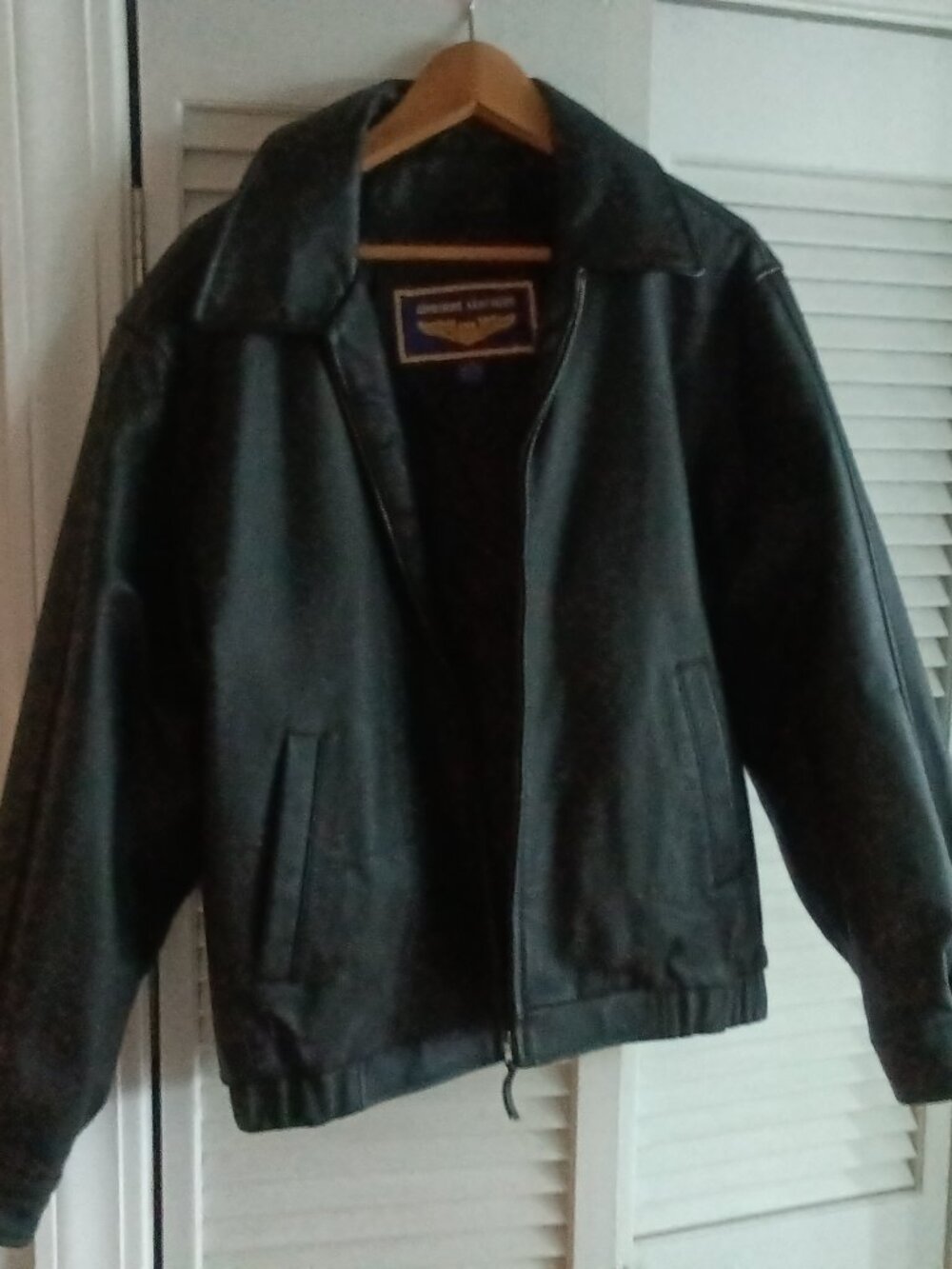 Mens Airborne Leathers Black Leather Jacket 100% Leather Small